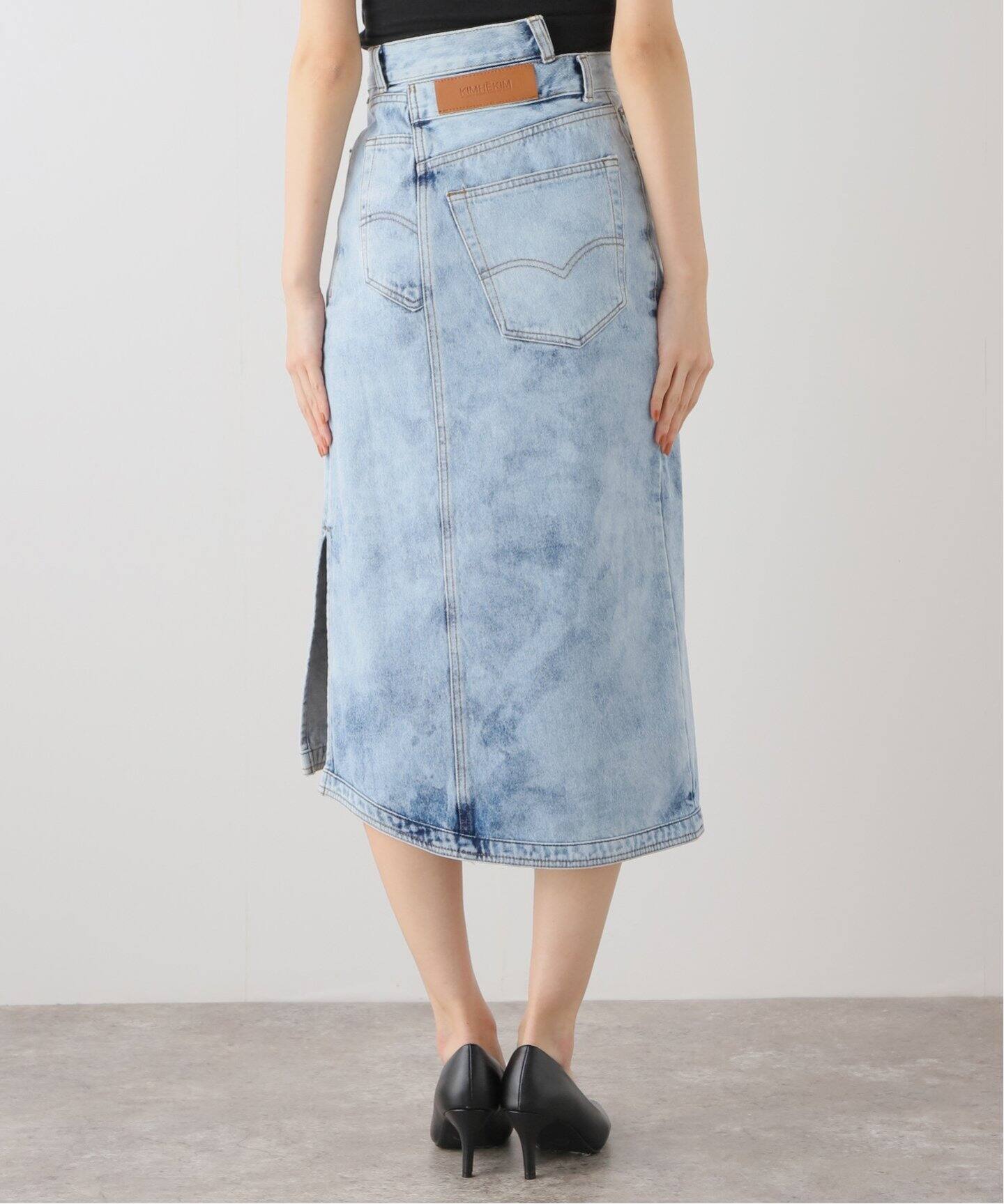 KIMHEKIM/キムヘキム】ASYMMETRIC DENIM MIDI SKIRT（デニムスカート  