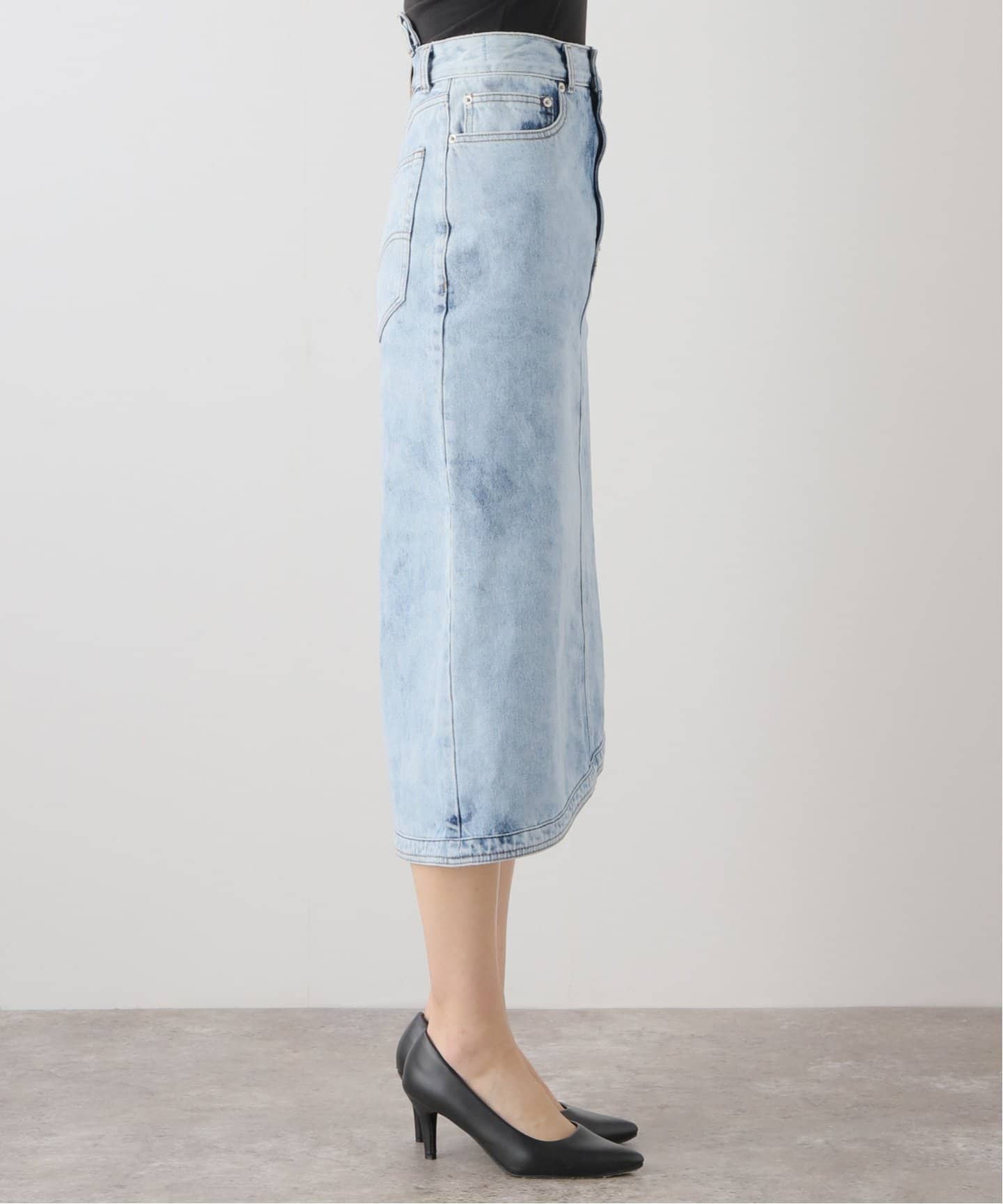 KIMHEKIM/キムヘキム】ASYMMETRIC DENIM MIDI SKIRT（デニム