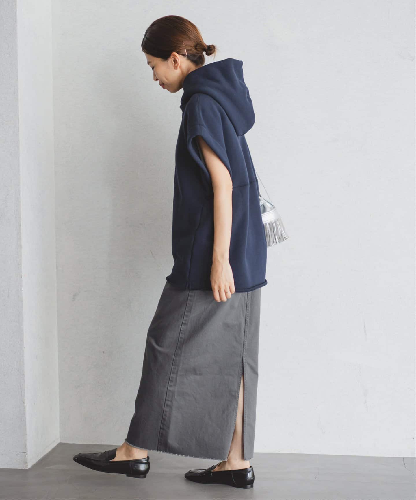 LIENフレンチドリルフェードスカート（ロング・マキシ丈スカート