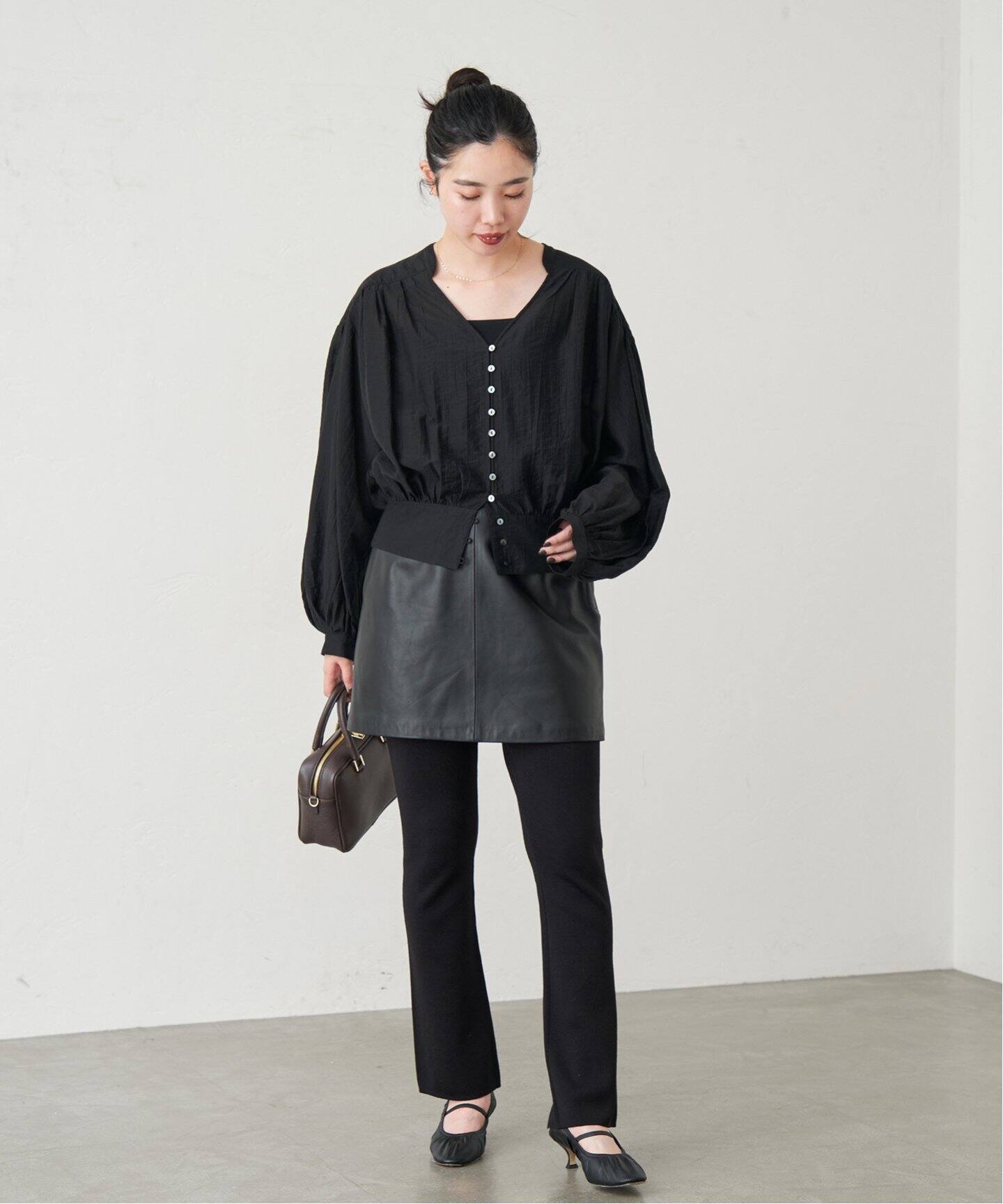 新品・タグ付き】IENA 本革 レザー Aライン ミニスカート 38 