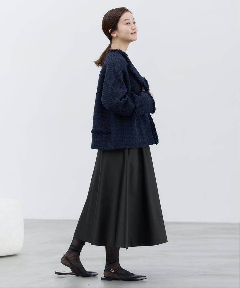 ＆NAVYポリエステルシルクフレアスカート（ロング・マキシ丈スカート  