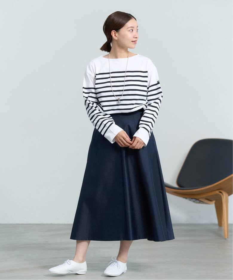 ＆NAVYポリエステルシルクフレアスカート（ロング・マキシ丈スカート  