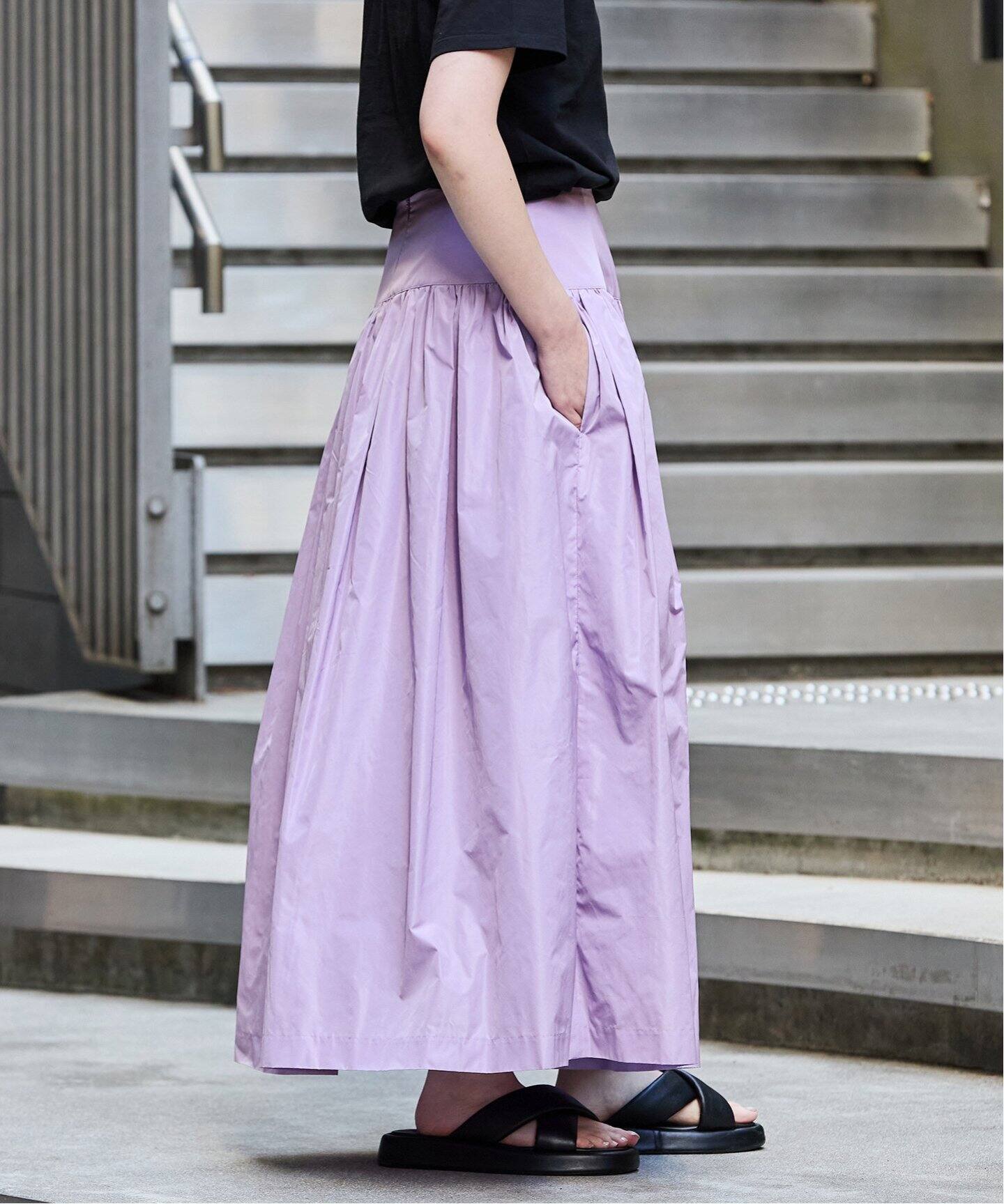 IENA 《追加》AIDAタフタギャザースカート（タフタタックギャザー  