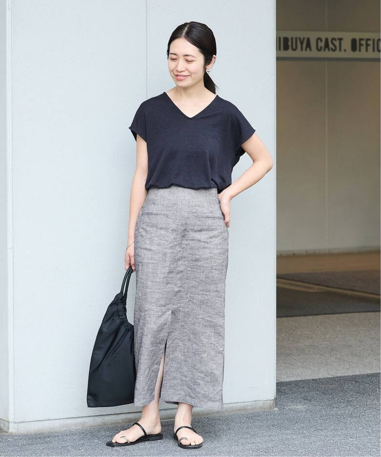 ストレッチリネンポケットスカート（ロング・マキシ丈スカート）｜IENA  