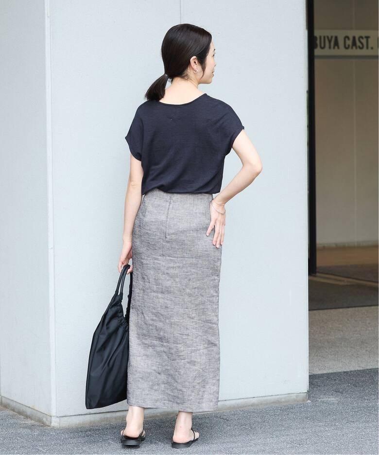 ストレッチリネンポケットスカート（ロング・マキシ丈スカート）｜IENA  