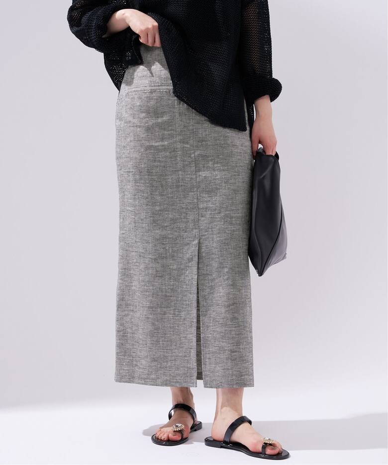 ストレッチリネンポケットスカート（ロング・マキシ丈スカート）｜IENA  