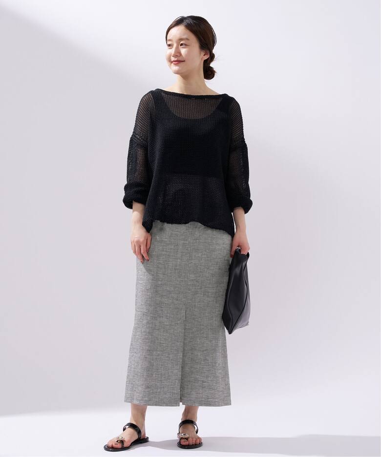 ストレッチリネンポケットスカート（ロング・マキシ丈スカート）｜IENA  