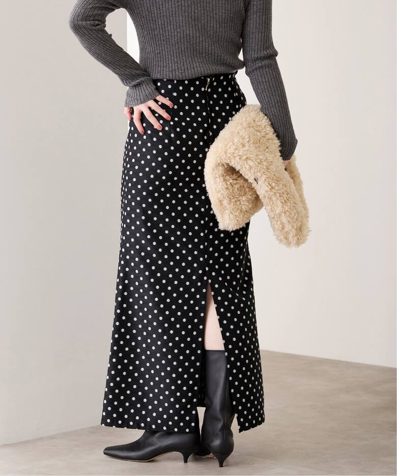 ドットジャガードロングスカート（ロング・マキシ丈スカート）｜IENA  