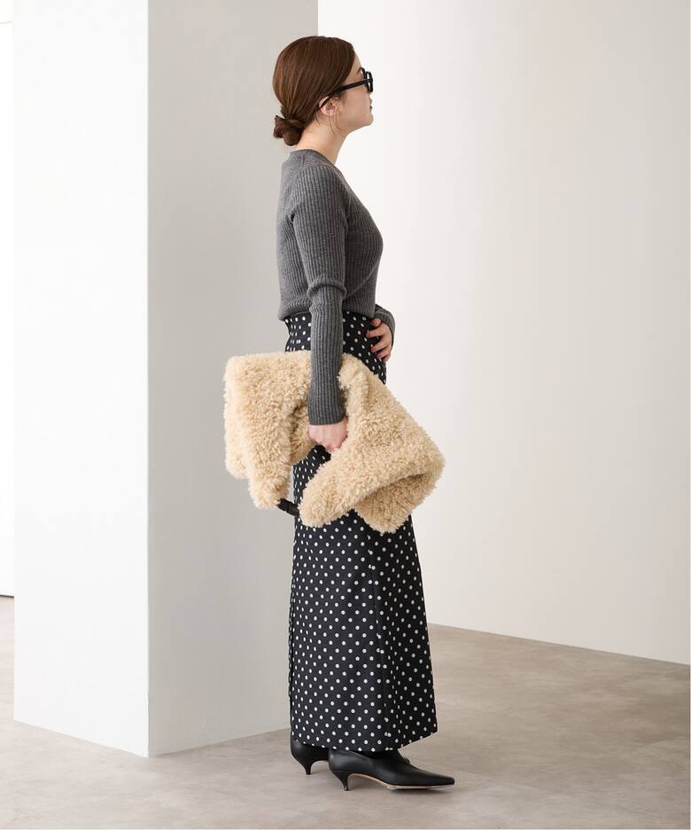 新品 IENA ドット前ボタンスカート 