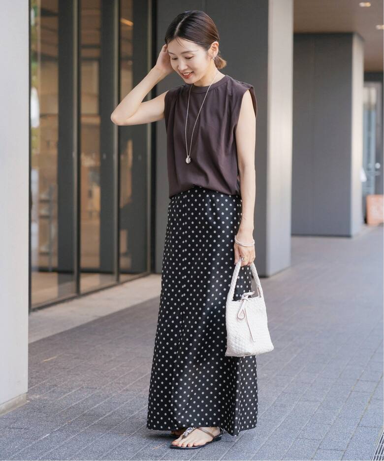 ドットジャガードロングスカート（ロング・マキシ丈スカート）｜IENA  