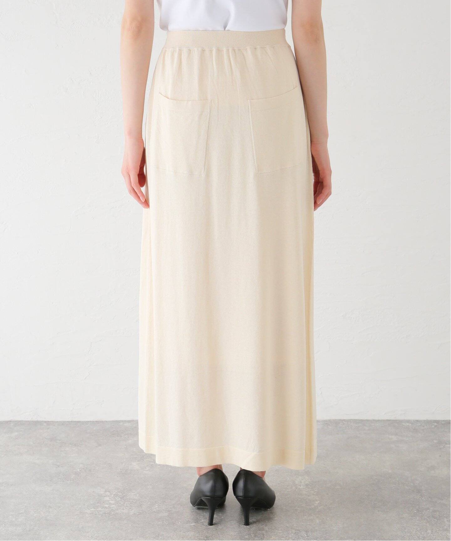 コットンシルクニット タイトスカート（ロング・マキシ丈スカート  