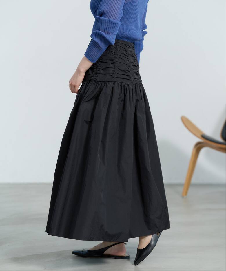 ギャザーデザインタフタスカート（ロング・マキシ丈スカート）｜IENA  