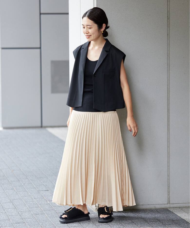 ライトメッシュ プリーツスカート（ロング・マキシ丈スカート）｜IENA  
