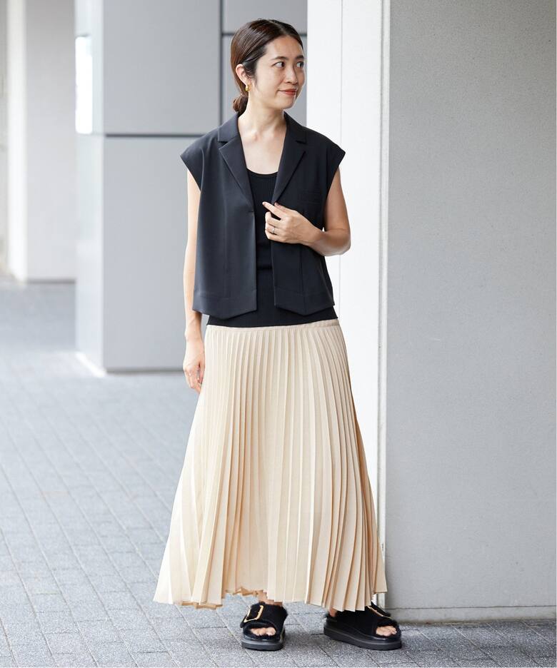 ライトメッシュ プリーツスカート（ロング・マキシ丈スカート）｜IENA  