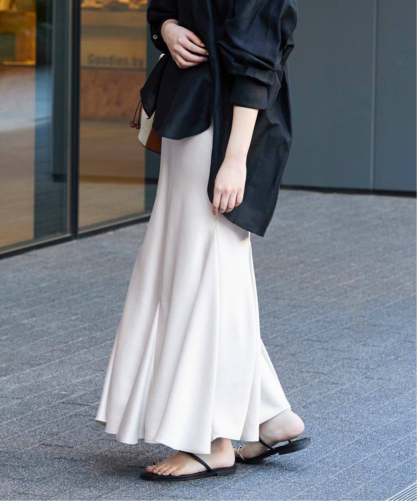 ランダムフレア マーメイドスカート（ロング・マキシ丈スカート  