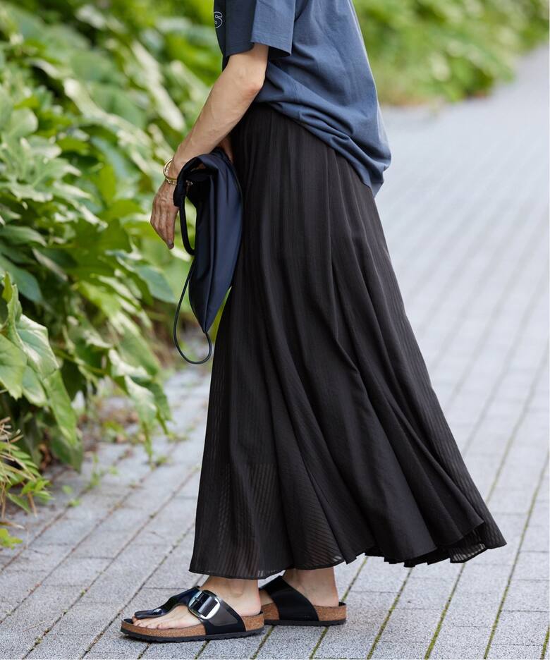 インドドビー ギャザーフレア スカート（ロング・マキシ丈スカート  