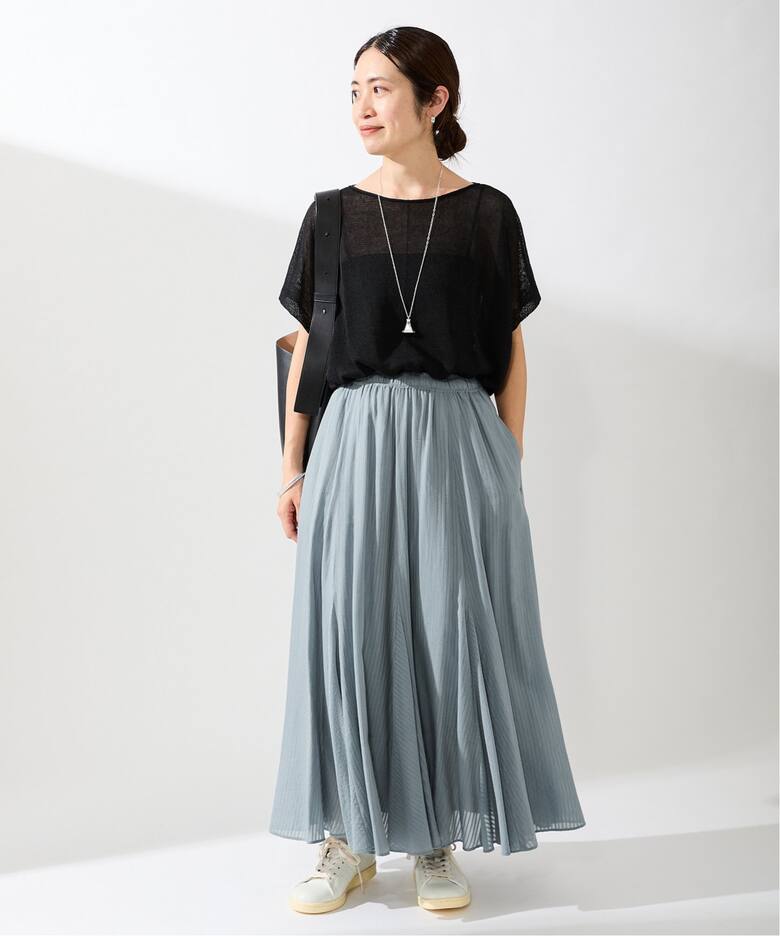 インドドビー ギャザーフレア スカート（ロング・マキシ丈スカート  