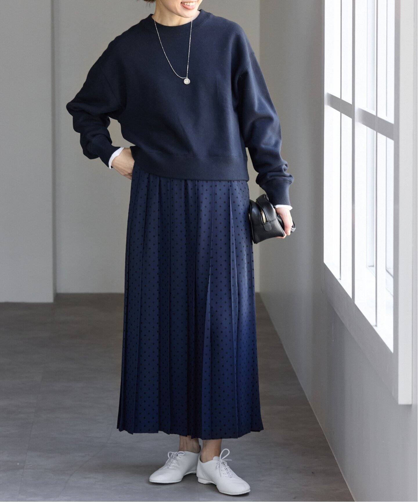 フロッキードットプリーツスカート（ロング・マキシ丈スカート）｜IENA  