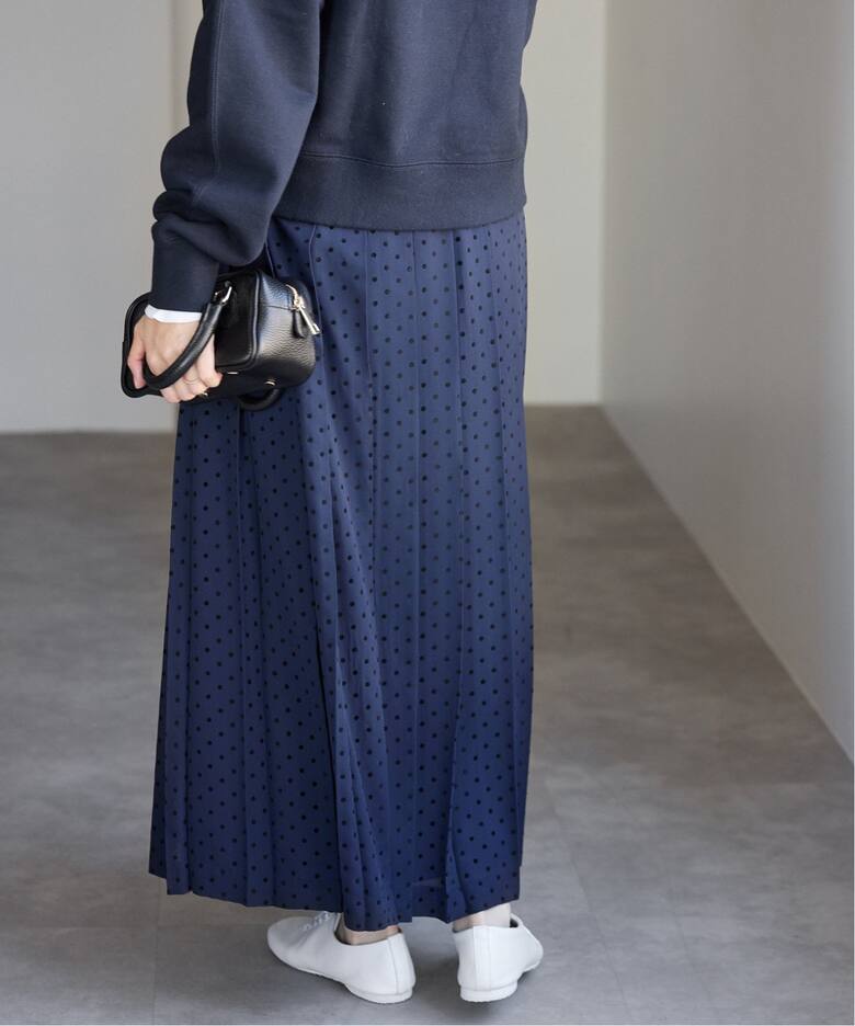 フロッキードットプリーツスカート（ロング・マキシ丈スカート）｜IENA  