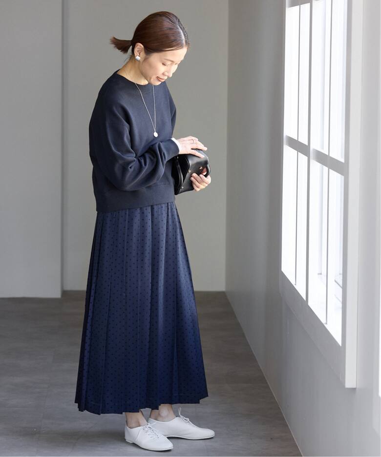 フロッキードットプリーツスカート（ロング・マキシ丈スカート）｜IENA  