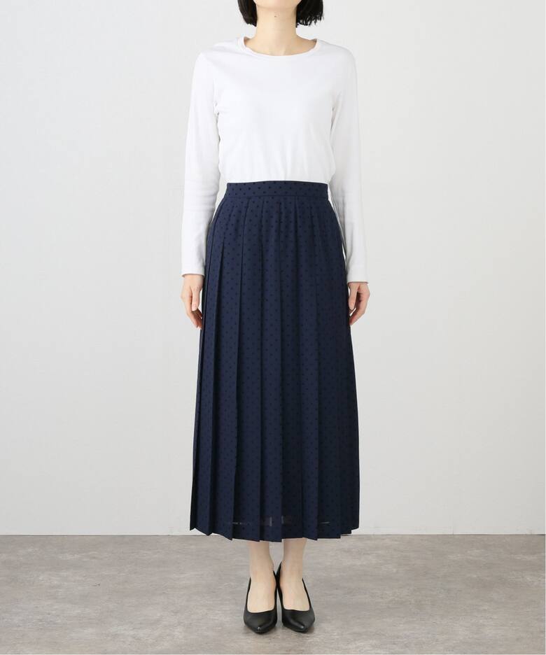 フロッキードットプリーツスカート（ロング・マキシ丈スカート）｜IENA  