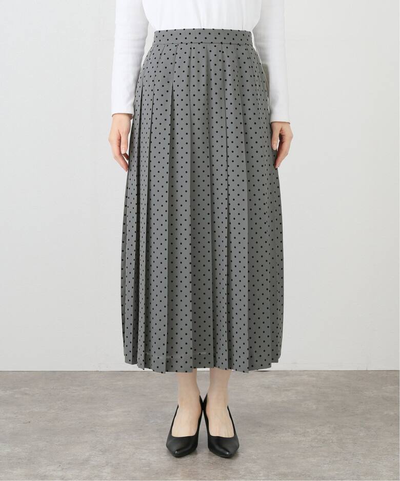 フロッキードットプリーツスカート（ロング・マキシ丈スカート）｜IENA  