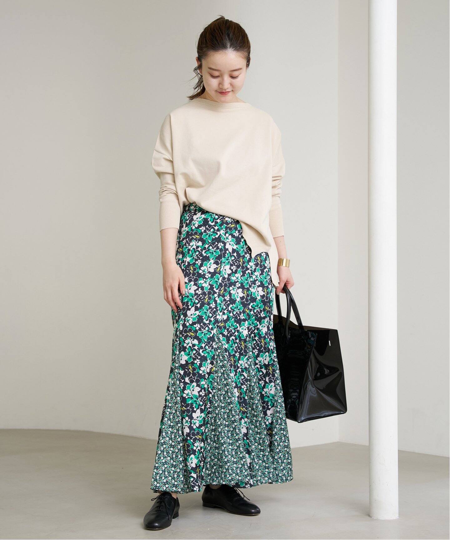 Deveaux Flower Mixスカート（ロング・マキシ丈スカート）｜IENA  