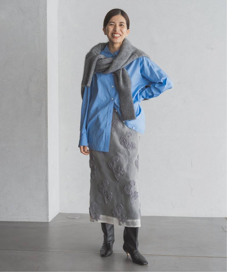 WEB限定/追加》フラワー刺繍オーガンジースカート（ロング・マキシ丈 