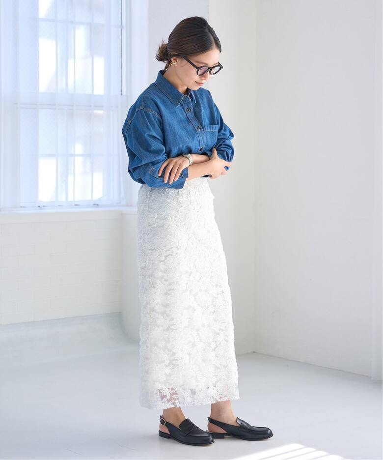 IENA ☆フラワーレースフレアスカート 40 IENA 2019SS フレアー  