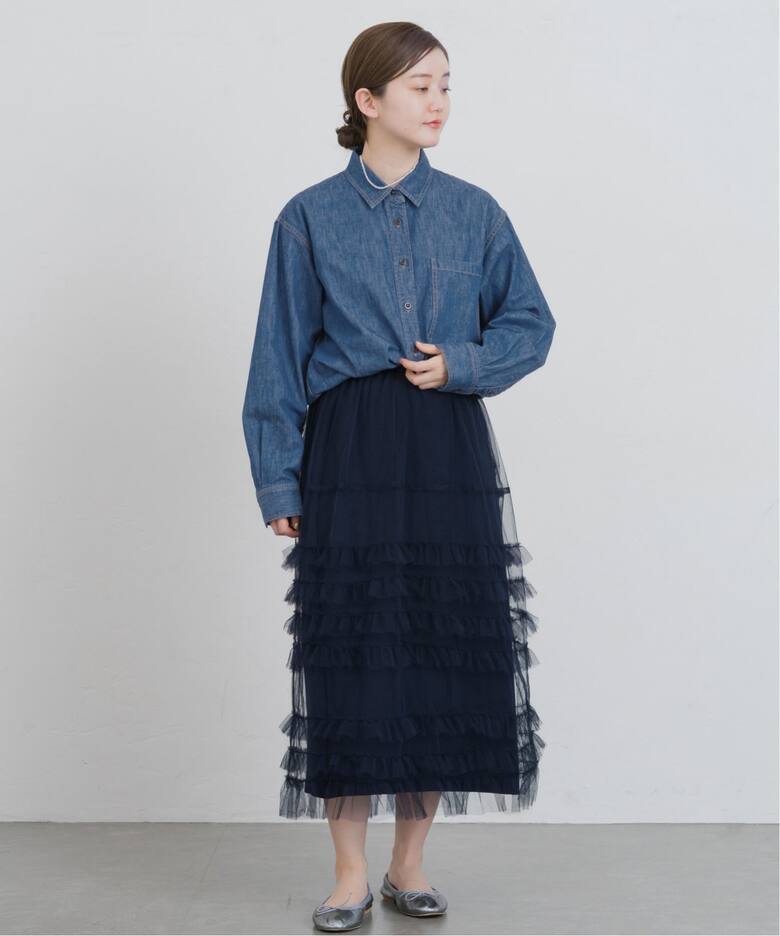 チュールフリルレイヤードスカート（ロング・マキシ丈スカート）｜IENA  