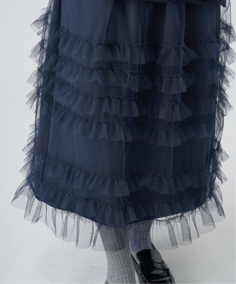 チュールフリルレイヤードスカート（ロング・マキシ丈スカート）｜IENA  