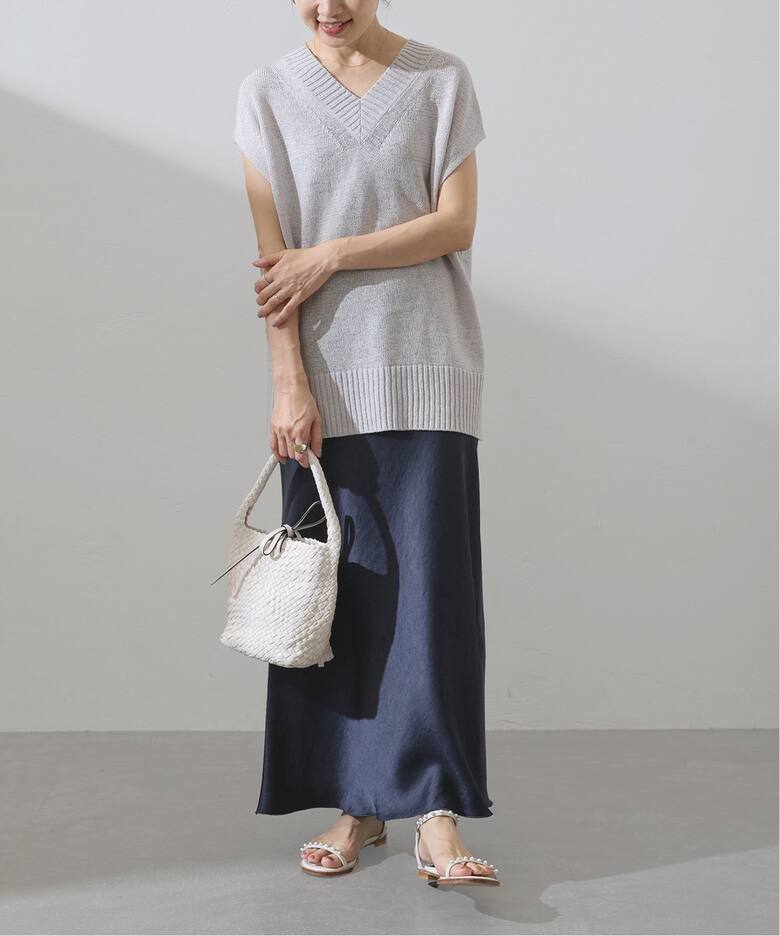 追加7》ダブルサテンスカート（ロング・マキシ丈スカート）｜IENA  