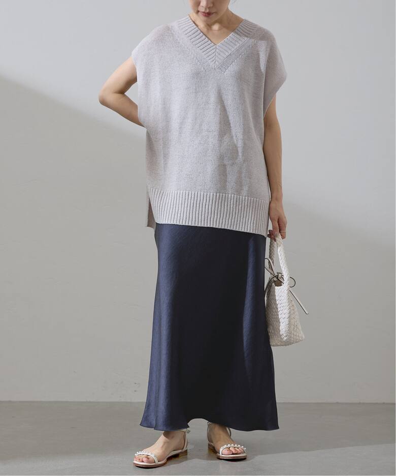 追加7》ダブルサテンスカート（ロング・マキシ丈スカート）｜IENA  