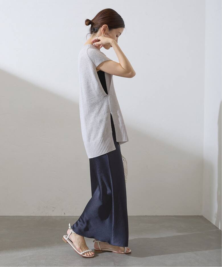 追加7》ダブルサテンスカート（ロング・マキシ丈スカート）｜IENA  