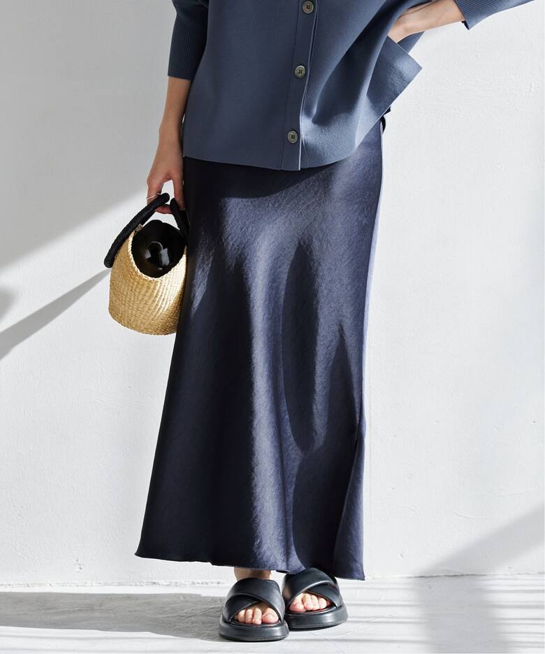 追加7》ダブルサテンスカート（ロング・マキシ丈スカート）｜IENA  
