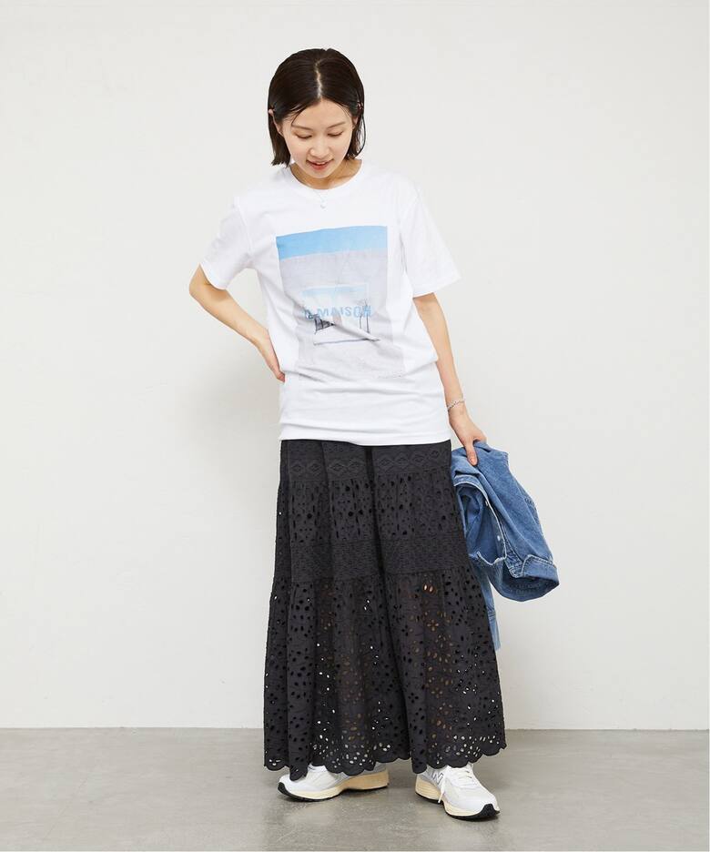 WEB限定/追加3》コットンレースティアードスカート（ロング・マキシ丈  