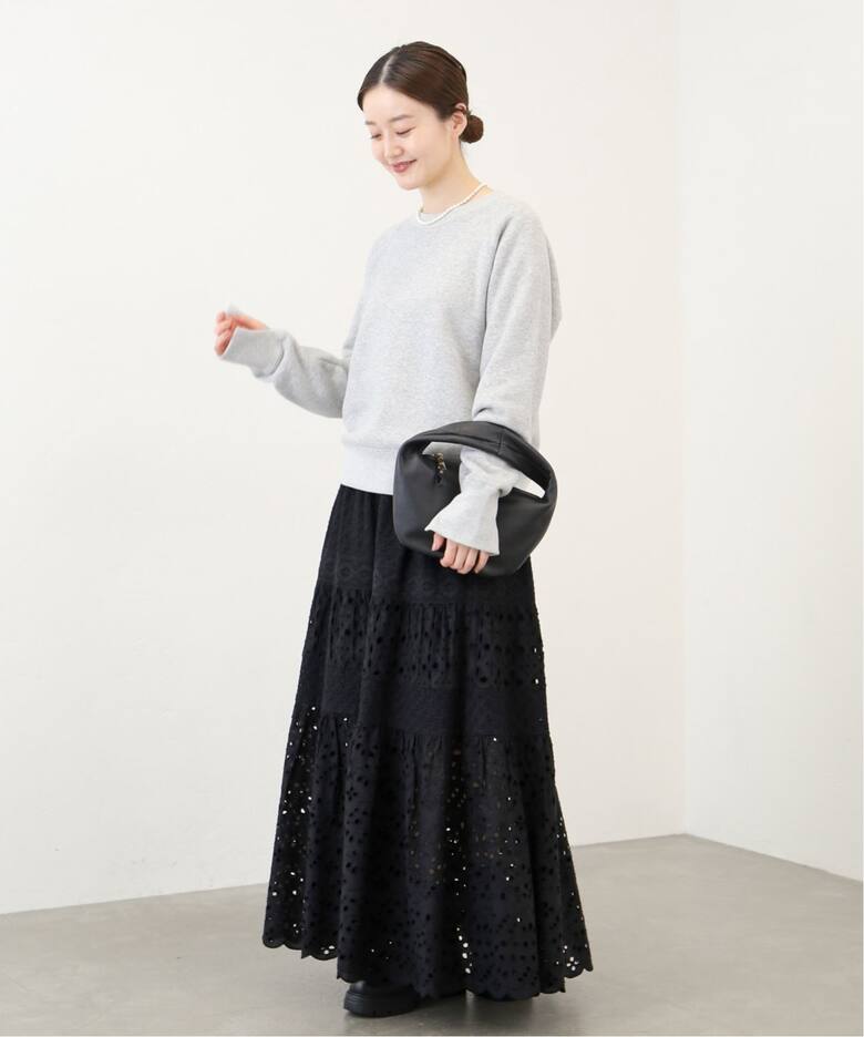 WEB限定/追加3》コットンレースティアードスカート（ロング・マキシ丈  