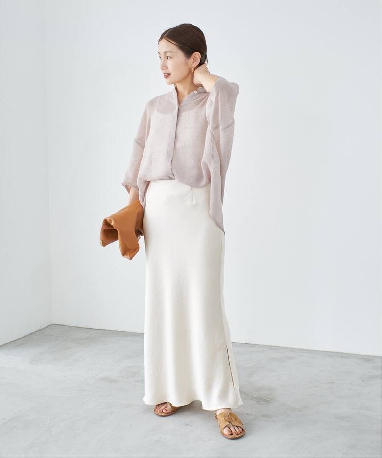 追加8》ダブルサテンスカート（ロング・マキシ丈スカート）｜IENA  