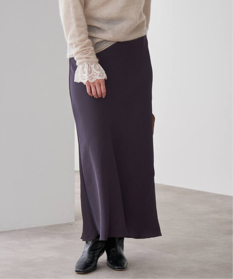 追加9》ダブルサテンスカート（ロング・マキシ丈スカート）｜IENA  