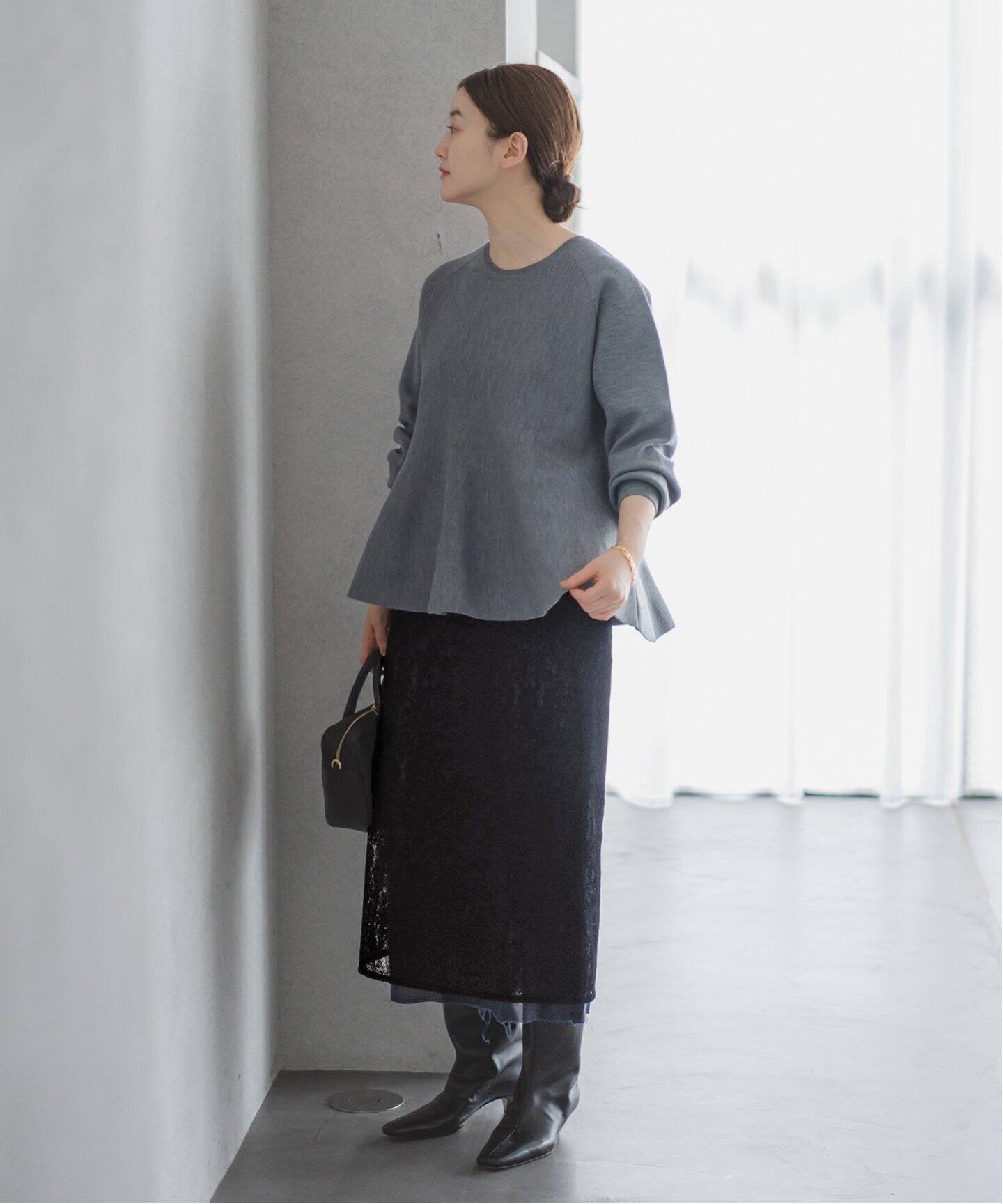 JANE SMITH/ジェーンスミス FLOCKY LACE LAYERED SKIRT 24WSK-#614L