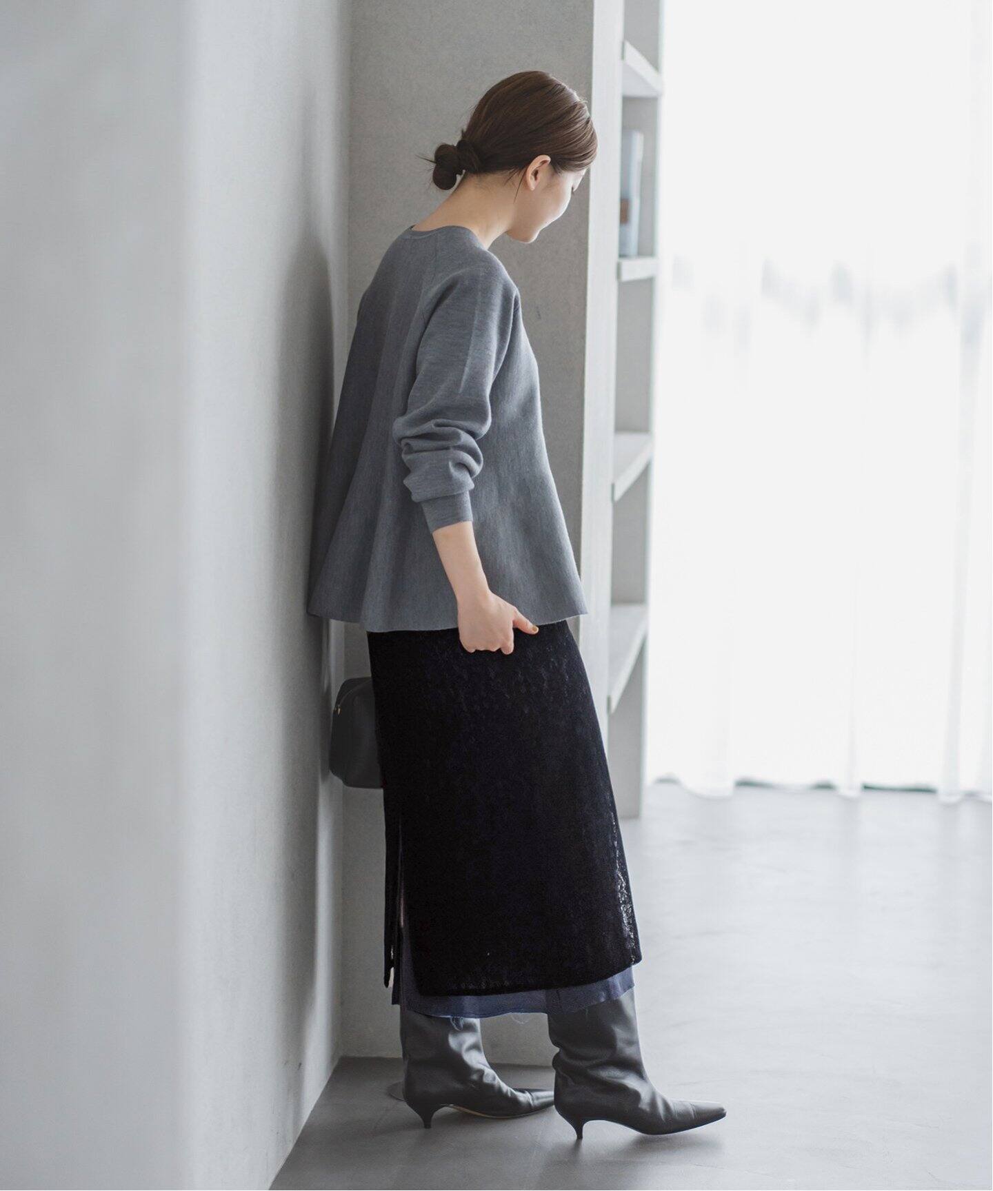 予約》JANE SMITH/ジェーンスミス FLOCKY LACE LAYERED SKIRT 24WSK  