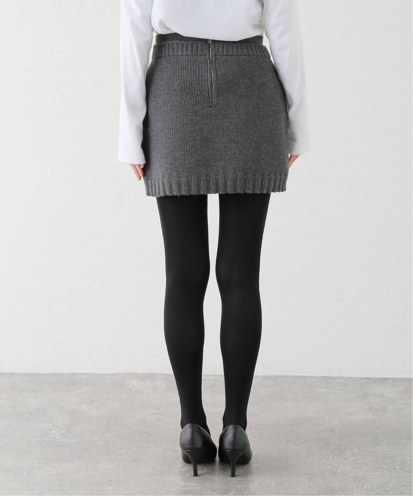 AURALEE/オーラリー WOOL SOFT CORD KNIT MINI SKIRTミニスカート 
