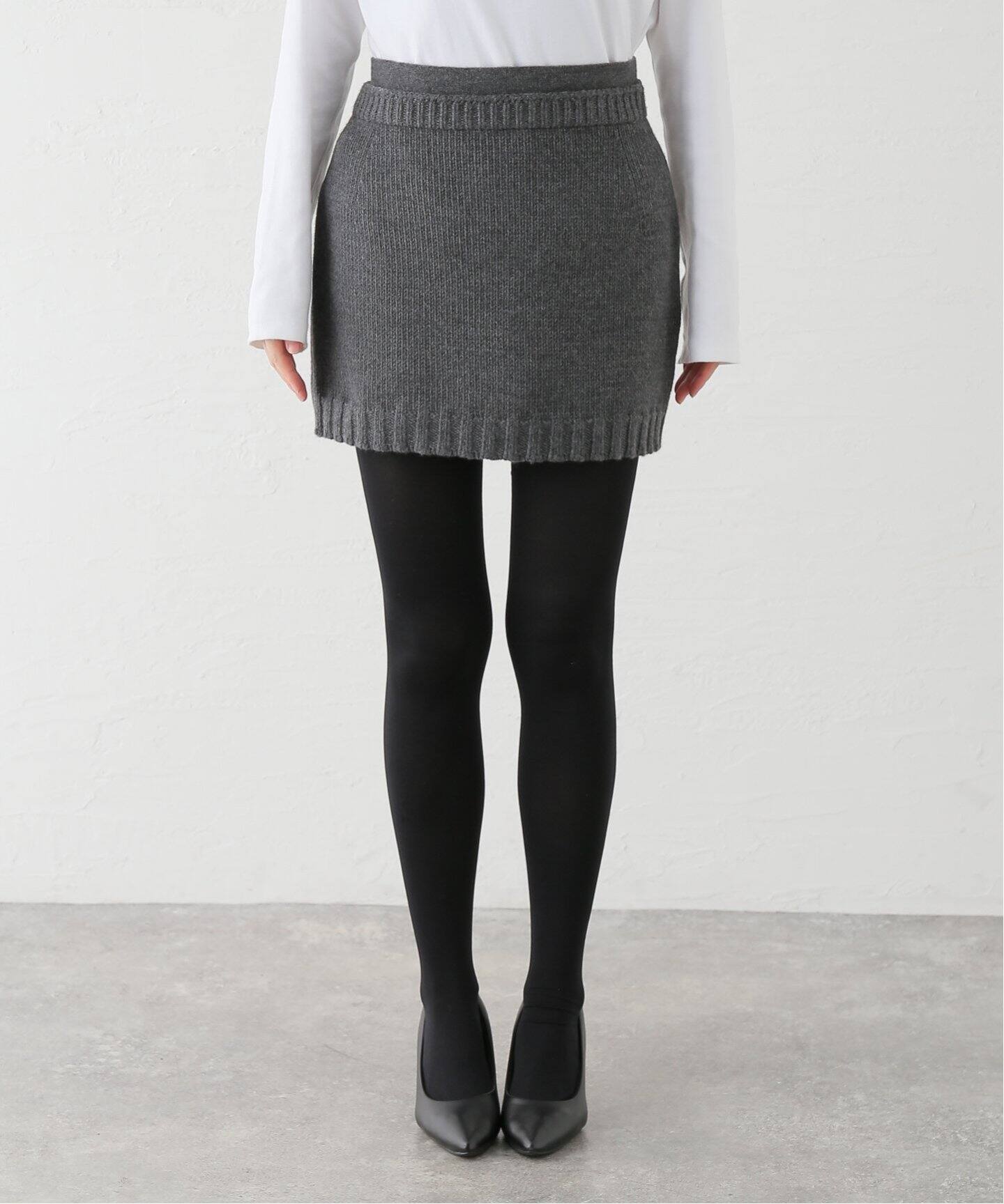 AURALEE/オーラリー WOOL SOFT CORD KNIT MINI SKIRTミニスカート 
