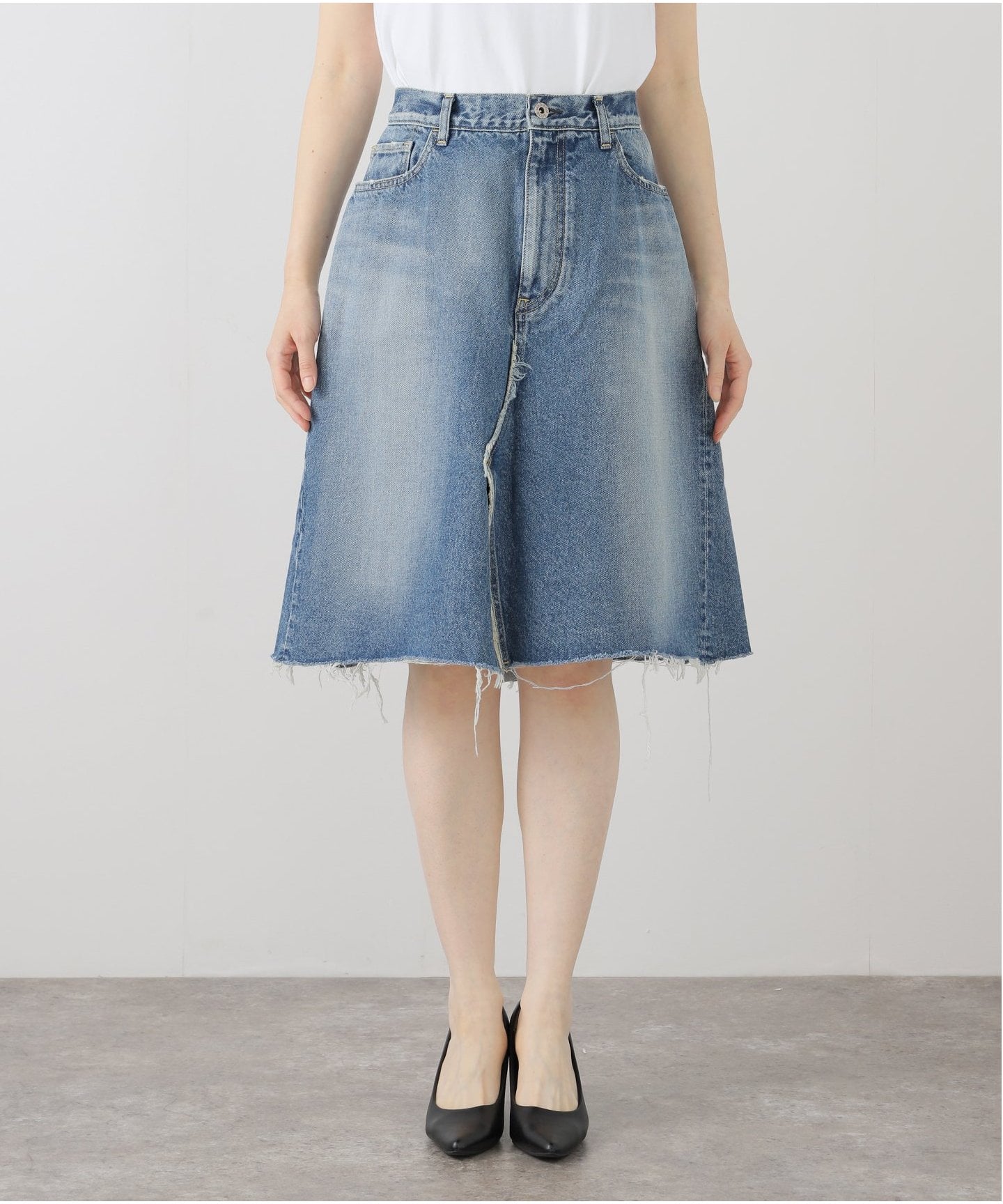 MADISONBLUE/マディソンブルー 5P REMAKE A-LINE SK DENIM