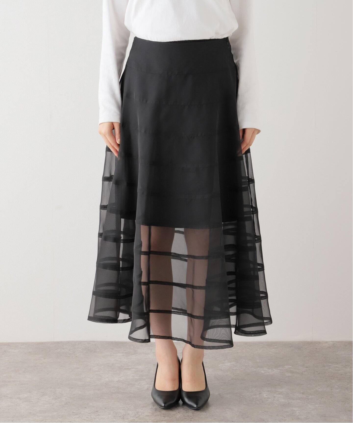 最終値下】新品❕スローブイエナ ロングスカート 花柄 フレア シアー  