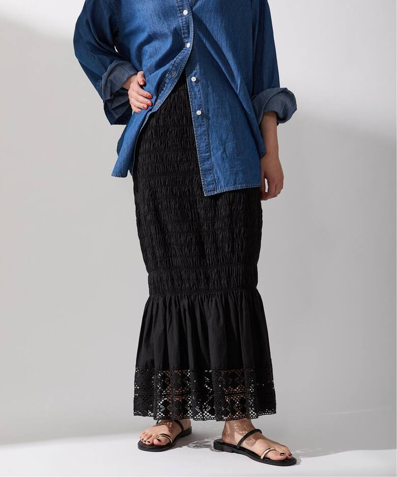 SARA MALLIKA x IENA】別注 ギャザースカート（ロング・マキシ丈  