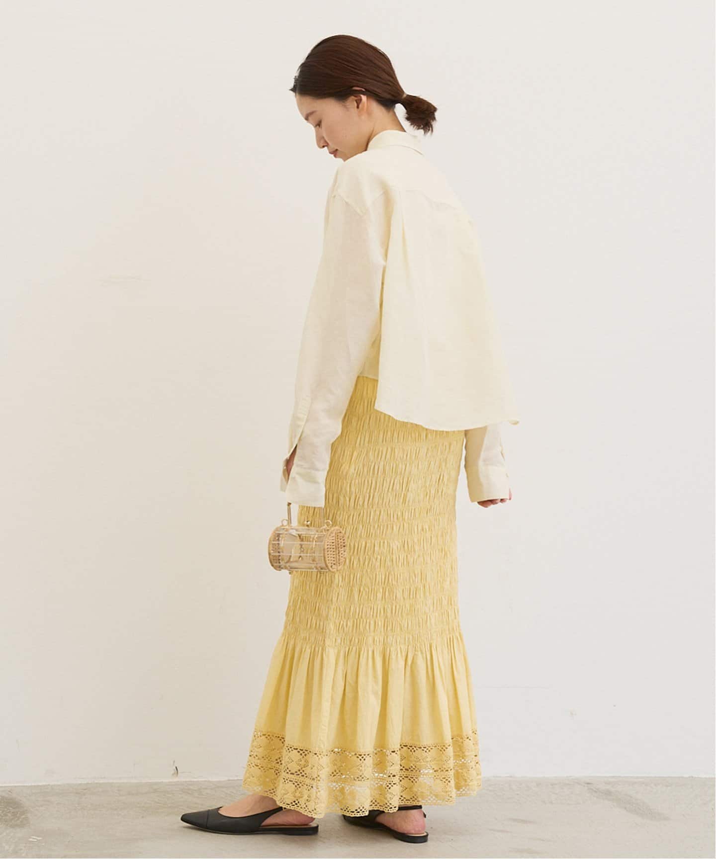 Sara mallikka フリル付きワンピース イエロー　Mサイズ タグ付新品 Sara Mallika サラマリカ ロングワンピース レース