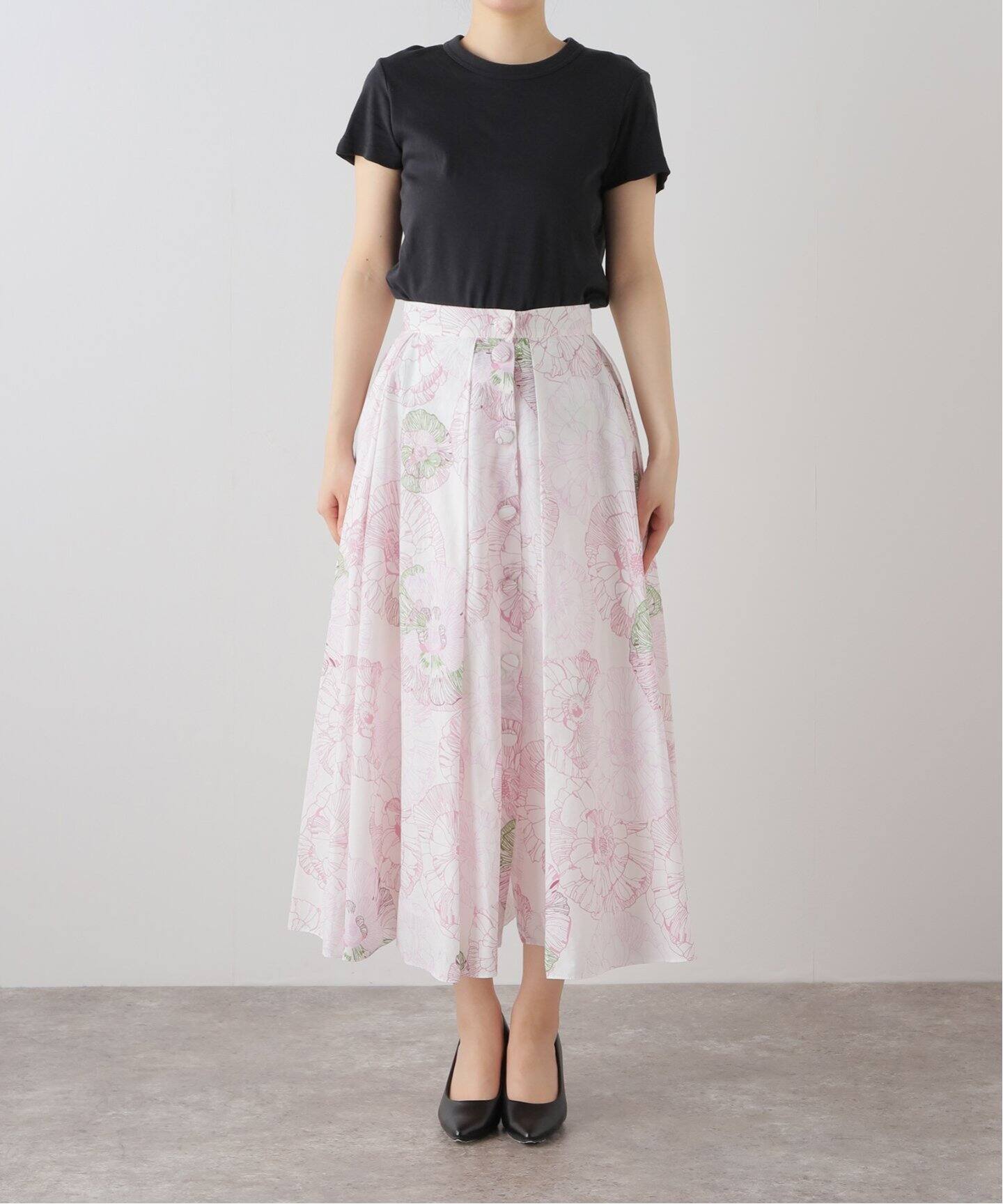 KRISTINA TI/クリスティーナティ】Floral printed long skirt スカート 