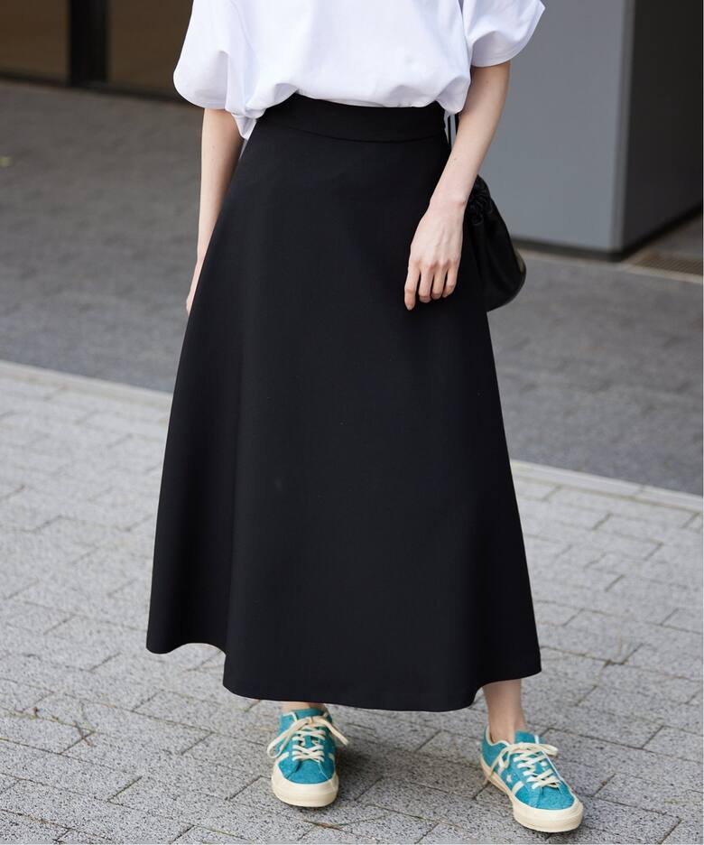 WEB限定》ダブルクロスフレアスカート（ロング・マキシ丈スカート  