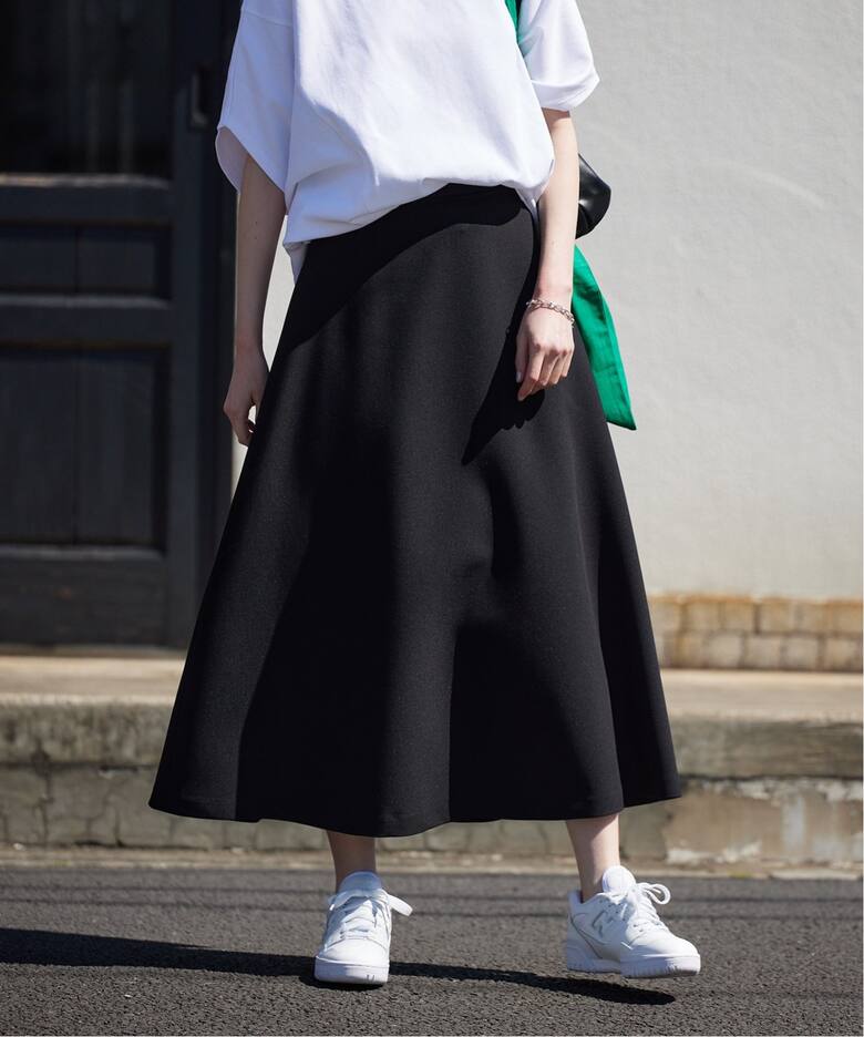WEB限定》ダブルクロスフレアスカート（ロング・マキシ丈スカート  